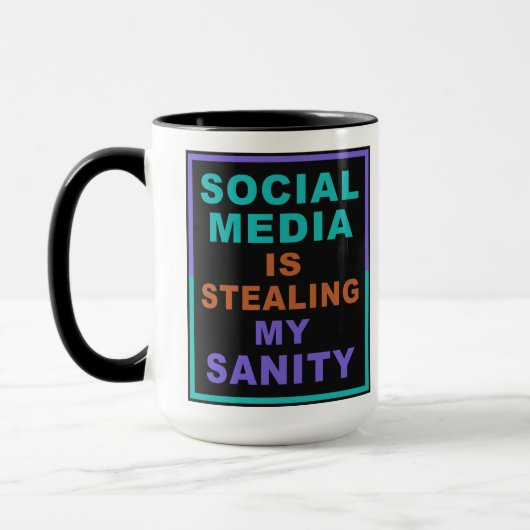 Funny "Social Media" benutzerdefinierte Monogramm- Tasse (Links)