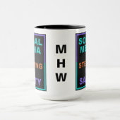 Funny "Social Media" benutzerdefinierte Monogramm- Tasse (Zentrum)