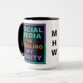 Funny "Social Media" benutzerdefinierte Monogramm- Tasse (Vorderseite Links)