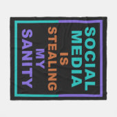 Funny "Social Media"-Decken Fleecedecke (Vorderseite (Horizontal))