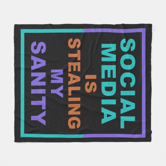 Funny "Social Media"-Decken Fleecedecke (Vorderseite (Horizontal))