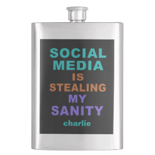 Funny "Social Media" individuelle Name Flachmann