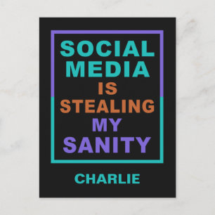 Funny "Social Media" individuelle Name Postcard Postkarte