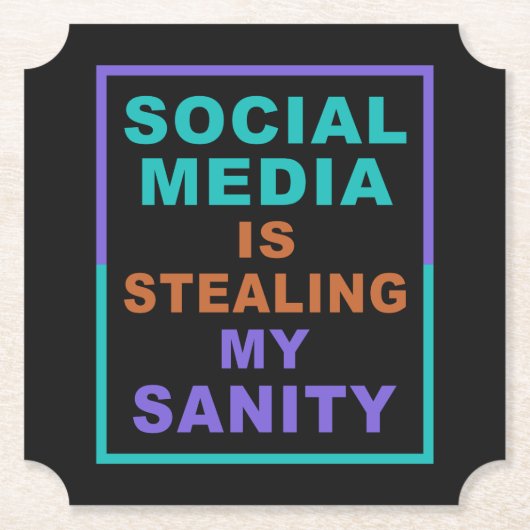 Funny "Social Media" Paper Untersetzer (Vorderseite)