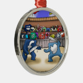 Funny Social Media Silbernes Ornament (Rechts)