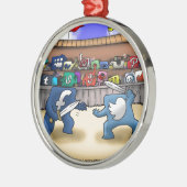 Funny Social Media Silbernes Ornament (Links)