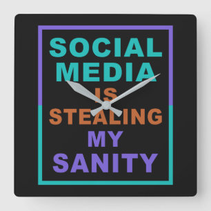 Funny "Social Media" Wanduhr