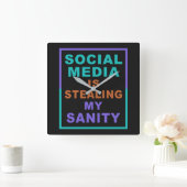 Funny "Social Media" Wanduhr (Zuhause)