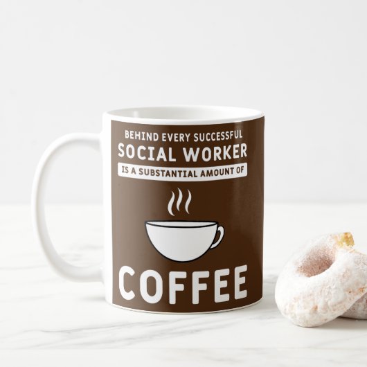 Funny Social Worker Coffee and Social Work  Kaffeetasse (Mit Donut)