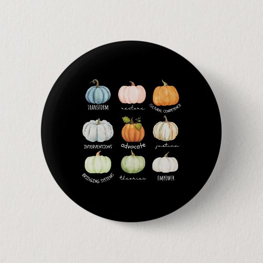 Funny Social Worker Halloween Fall Pumpkin Thanksg Button (Vorderseite)