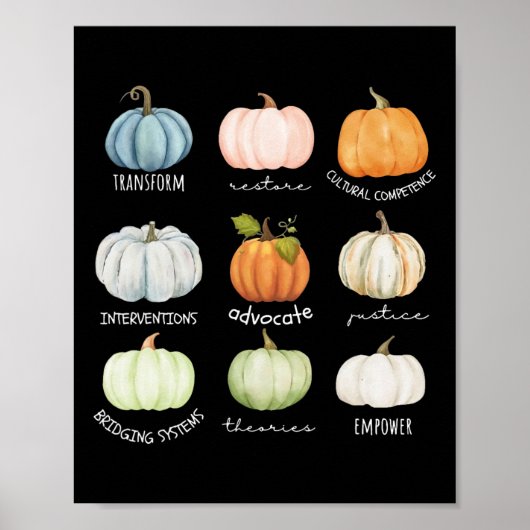 Funny Social Worker Halloween Fall Pumpkin Thanksg Poster (Vorne)