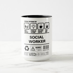 Funny Social Worker Handling Information Tasse