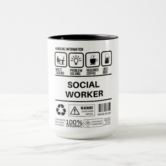 Funny Social Worker Handling Information Tasse (Zentrum)