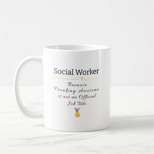 Funny Social Worker Job Title Coffee Tasse (Links)