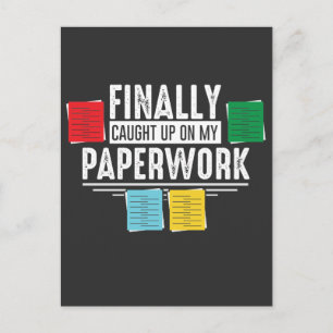 Funny Social Worker Papwork Office Retirement Jo Postkarte