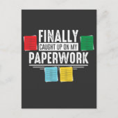 Funny Social Worker Papwork Office Retirement Jo Postkarte (Vorderseite)