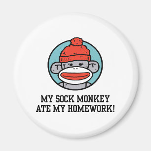 Funny Sock Monkey Magnet