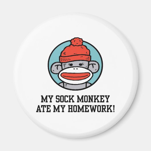 Funny Sock Monkey Magnet (Vorne)