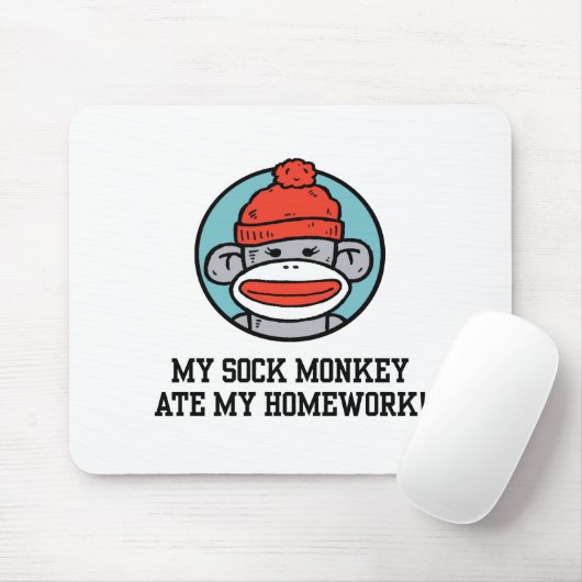 Funny Sock Monkey Mousepad (Mit Mouse)