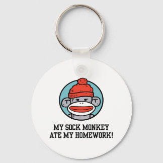 Funny Sock Monkey Schlüsselanhänger