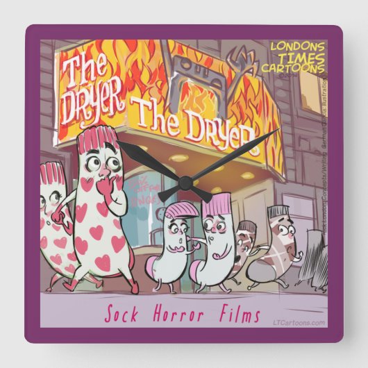 Funny Socks Horror Filmplatz Uhr (Vorderseite)