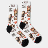 Funny Socks with I Love Dogs , Adorable Pet Lover Socken (Rechts)