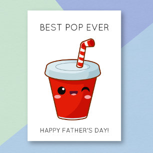 Funny Soda Best Pop Pun Vatertag Card Karte