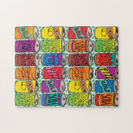 Funny Soda Cans Farbiges Muster Puzzle (Horizontal)