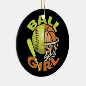 Funny Softball Basketball Keramik Ornament (Rechts)