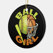 Funny Softball Basketball Keramik Ornament (Links)