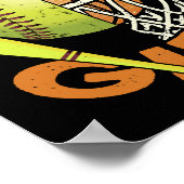 Funny Softball Basketball Poster (Ecke)