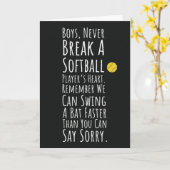 Funny Softball Christmas Cards Sport Team Player Karte (Gelbe Blume)