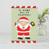 Funny Softball Christmas Feiertagskarte (Stehend Vorderseite)