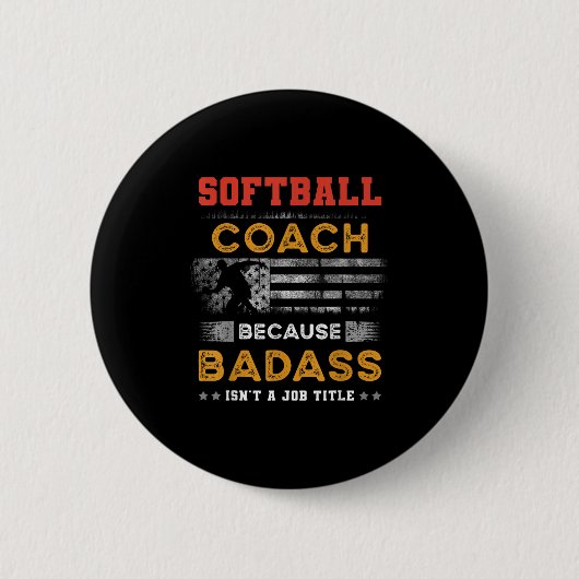 Funny Softball Coach Geschenk für Männer, Bad Soft Button (Vorderseite)