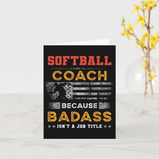 Funny Softball Coach Geschenk für Männer, Bad Soft Karte (Gelbe Blume)