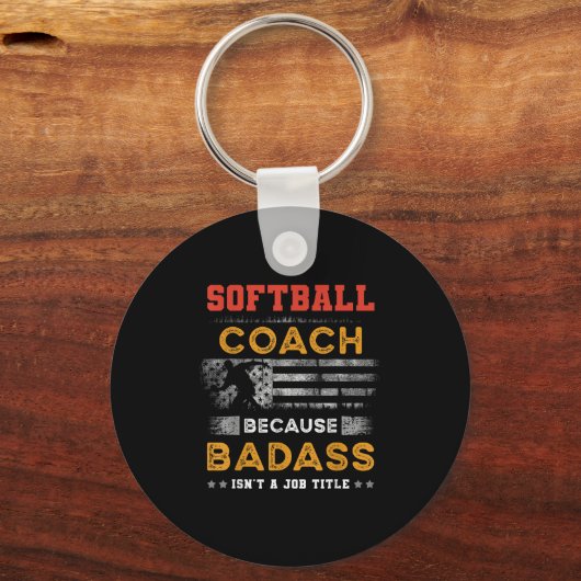 Funny Softball Coach Geschenk für Männer, Bad Soft Schlüsselanhänger (Vorderseite)