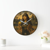 Funny Softball Mona Lisa Pitcher Gift Große Wanduhr (Zuhause)