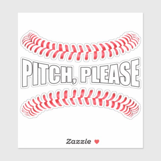 Funny Softball oder Baseball Pitch Bitte Sport Aufkleber (Blatt)