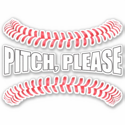 Funny Softball oder Baseball Pitch Bitte Sport Aufkleber (Vorderseite)