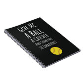 Funny Softball Pitcher gibt Girl Sports Team Fan Notizblock (Rechte Seite)