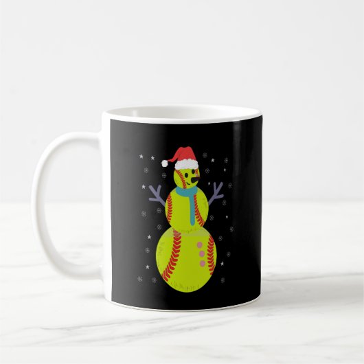 Funny Softball Snowman Weihnachtsgeschenk Kaffeetasse (Links)