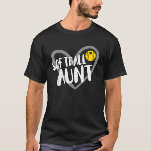 Funny Softball Tante Herz T-Shirt