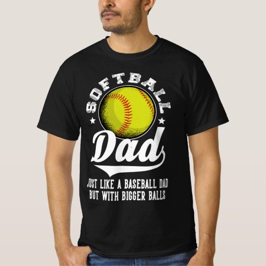 Funny Softball Vater T-Shirt (Vorderseite)