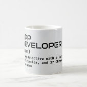 Funny Software Developer Definition Geschenk Kaffeetasse (Mittel)
