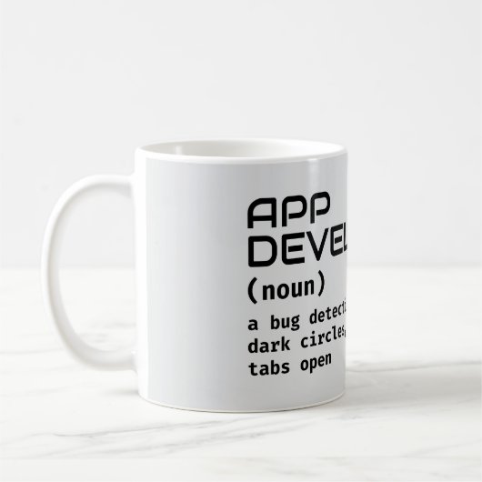 Funny Software Developer Definition Geschenk Kaffeetasse (Links)