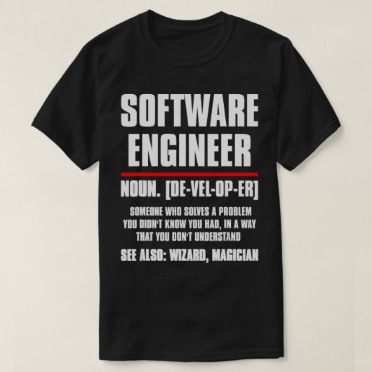 Funny Software Engineer Definition Computerprogram T-Shirt (Design vorne)