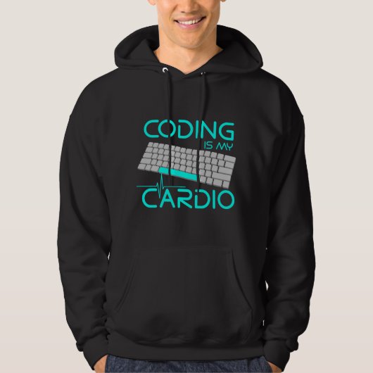 Funny Software Engineer Gift - Coding Is My Cardio Hoodie (Vorderseite)