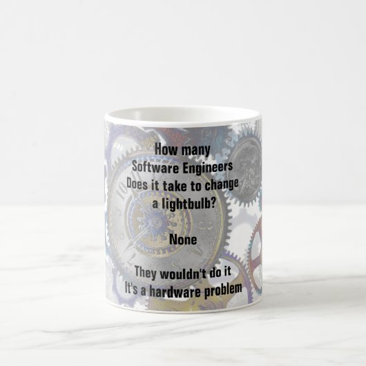 Funny Software ENGINEER Joke Ändern Sie eine Glühb Kaffeetasse (Mittel)