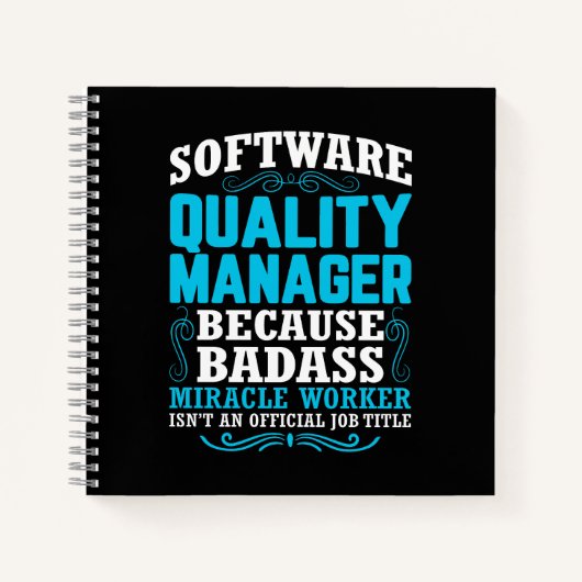 Funny Software Quality Manager Zitat Notizblock (Vorderseite)