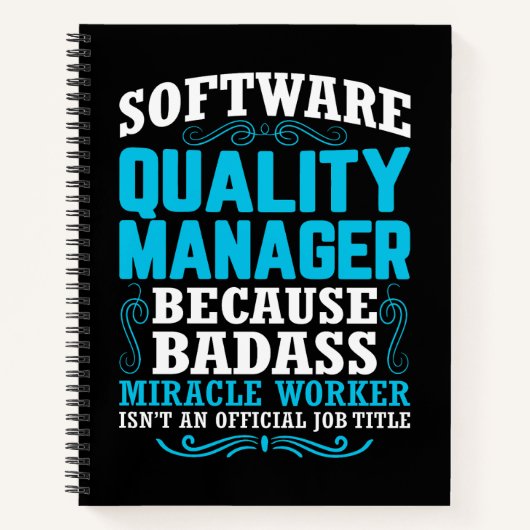Funny Software Quality Manager Zitat Notizblock (Vorderseite)